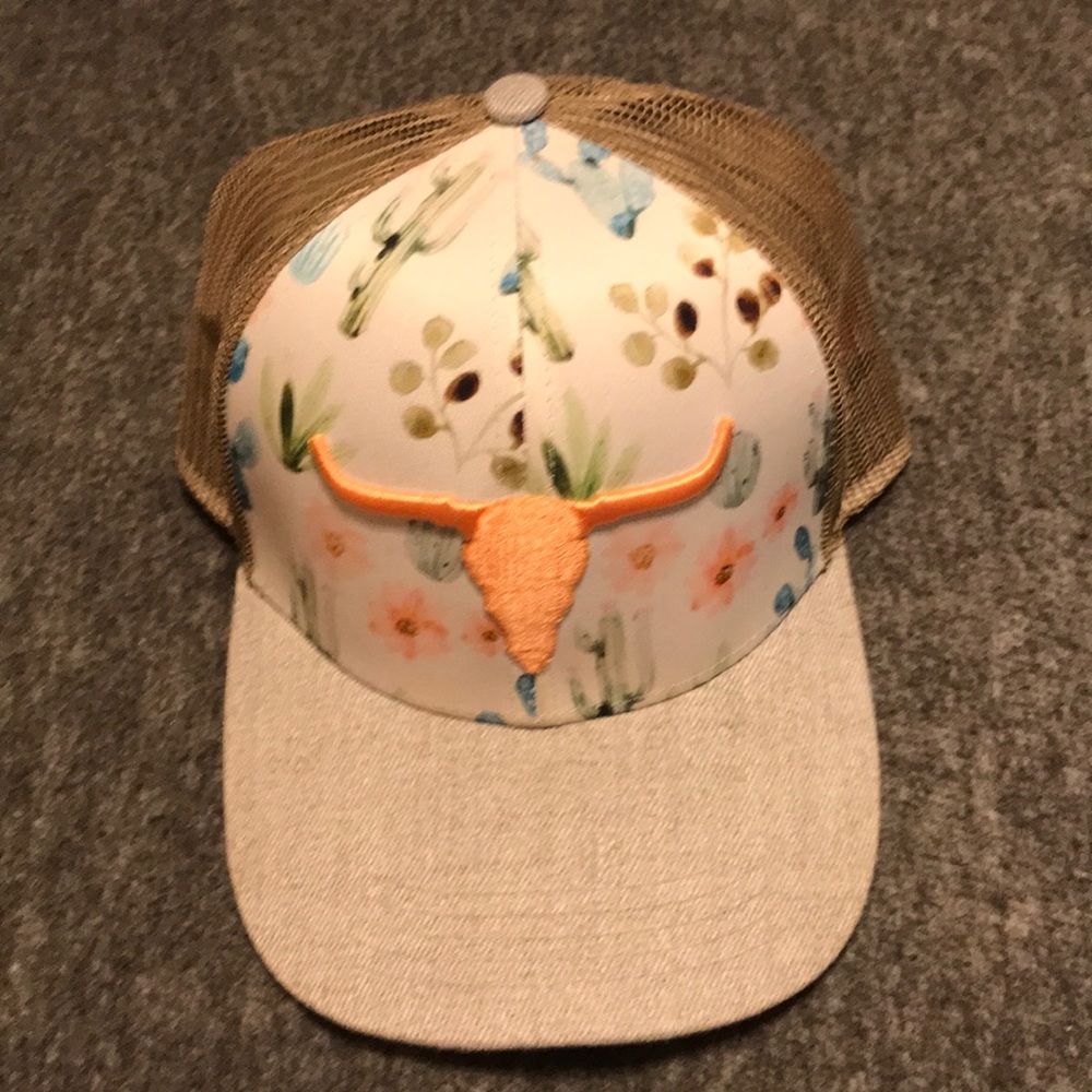 Steer head and floral baseball cap!
